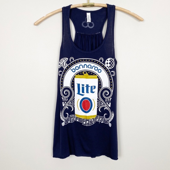 Tops - BONAROO Festival Graphic Tank M Miller Lite Beer